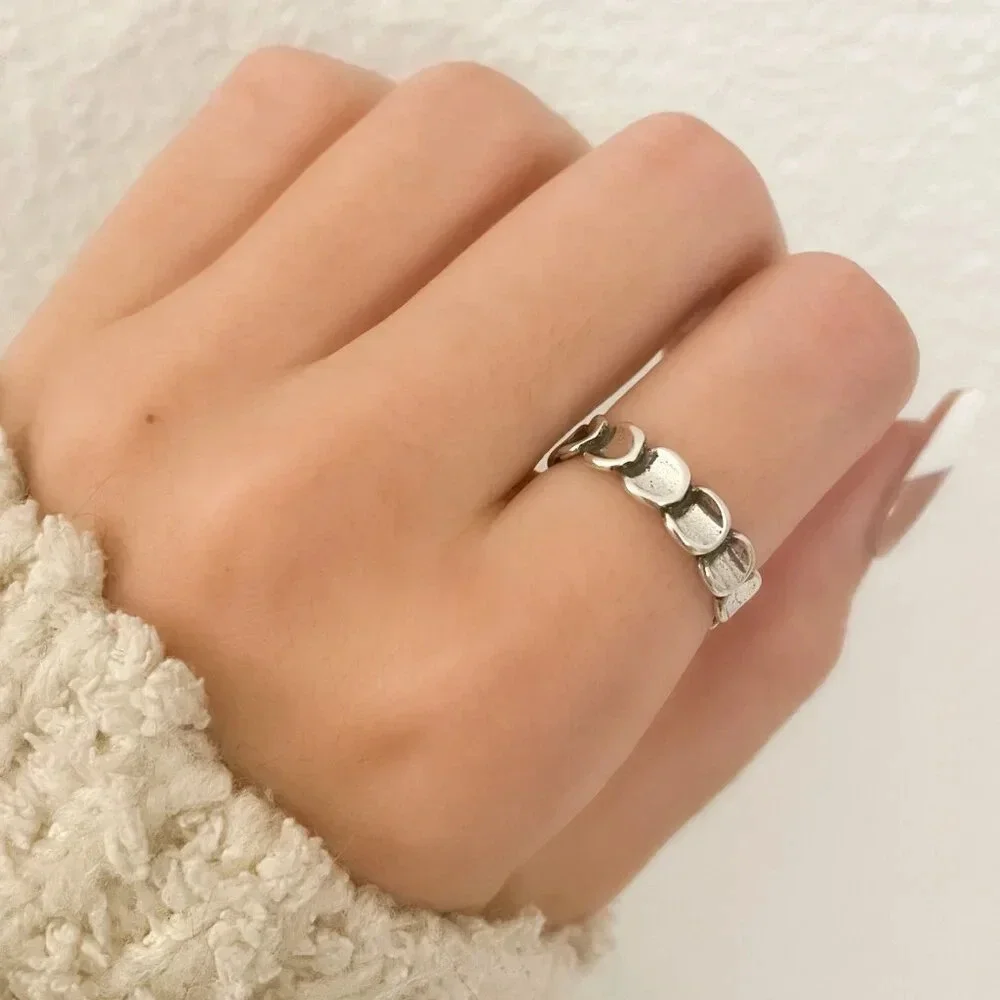925 Sterling Silver Layer Stackable Ring Multi Layer Dainty Ring Circle Ring
